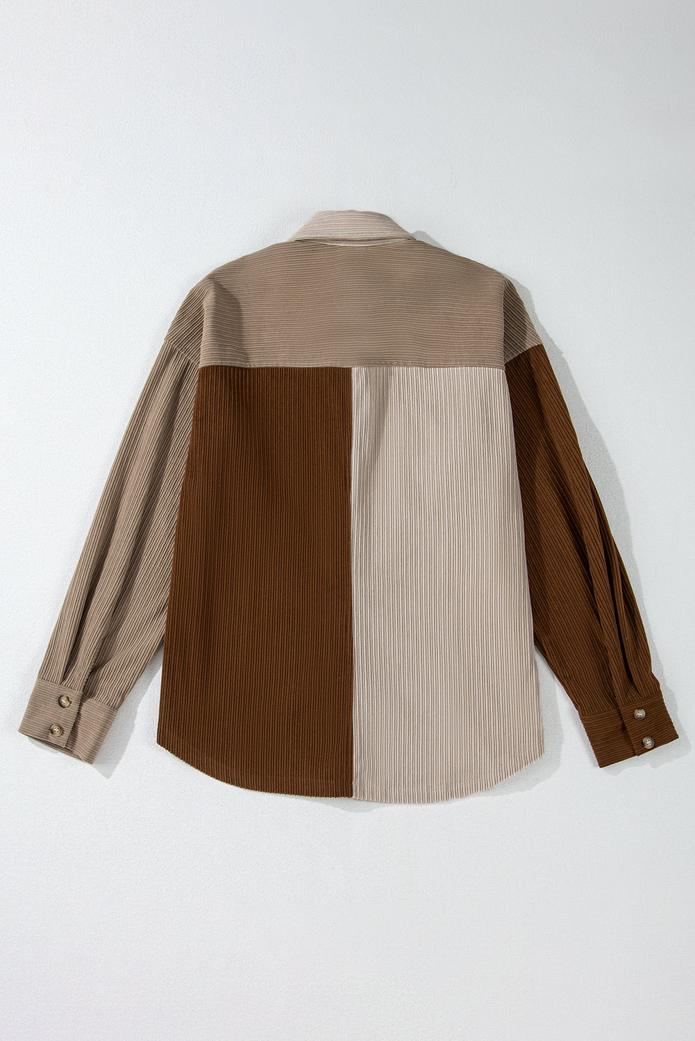 Color Block Oversized Button-Down jacket