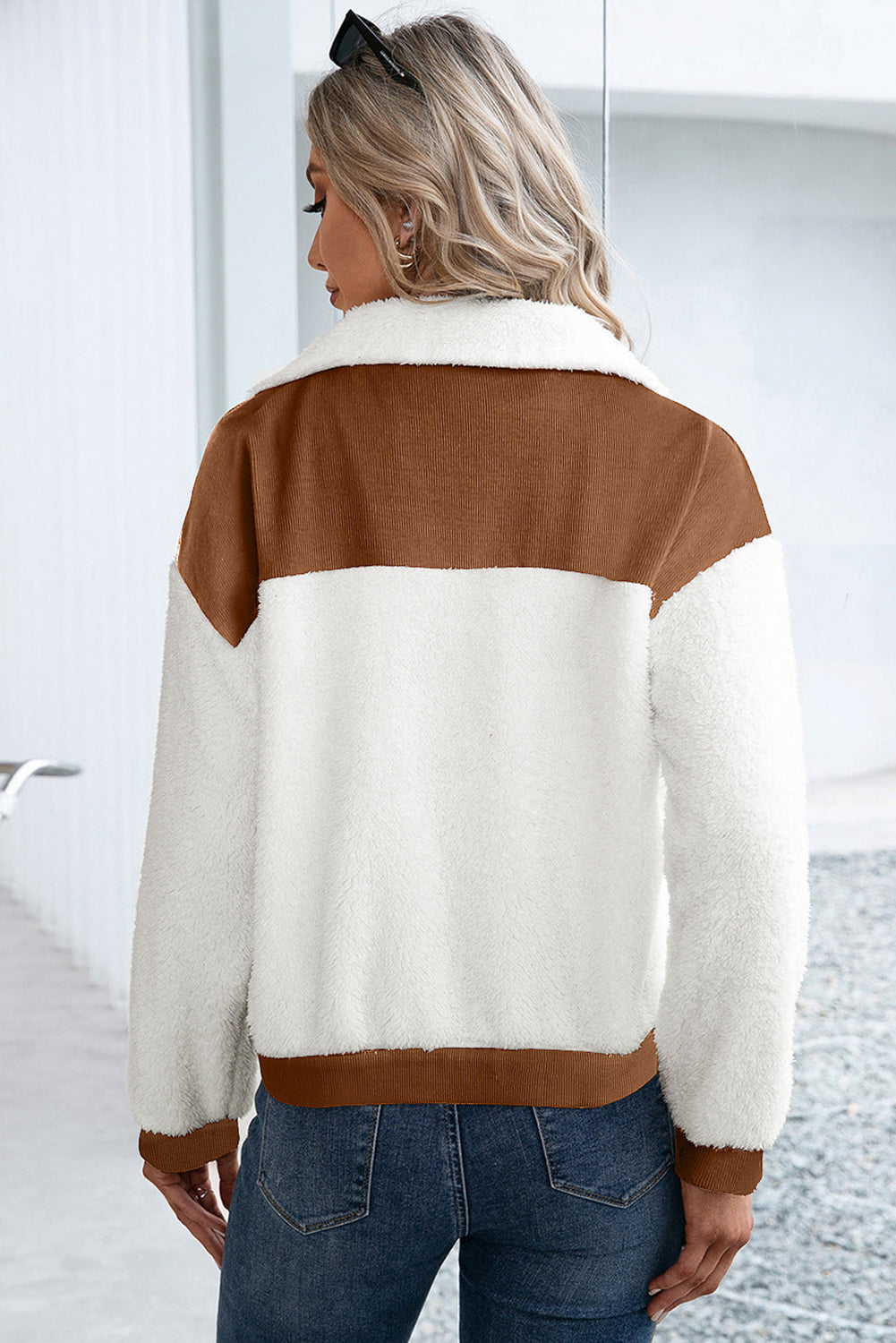Mia - Cozy Contrast Sherpa Jacket