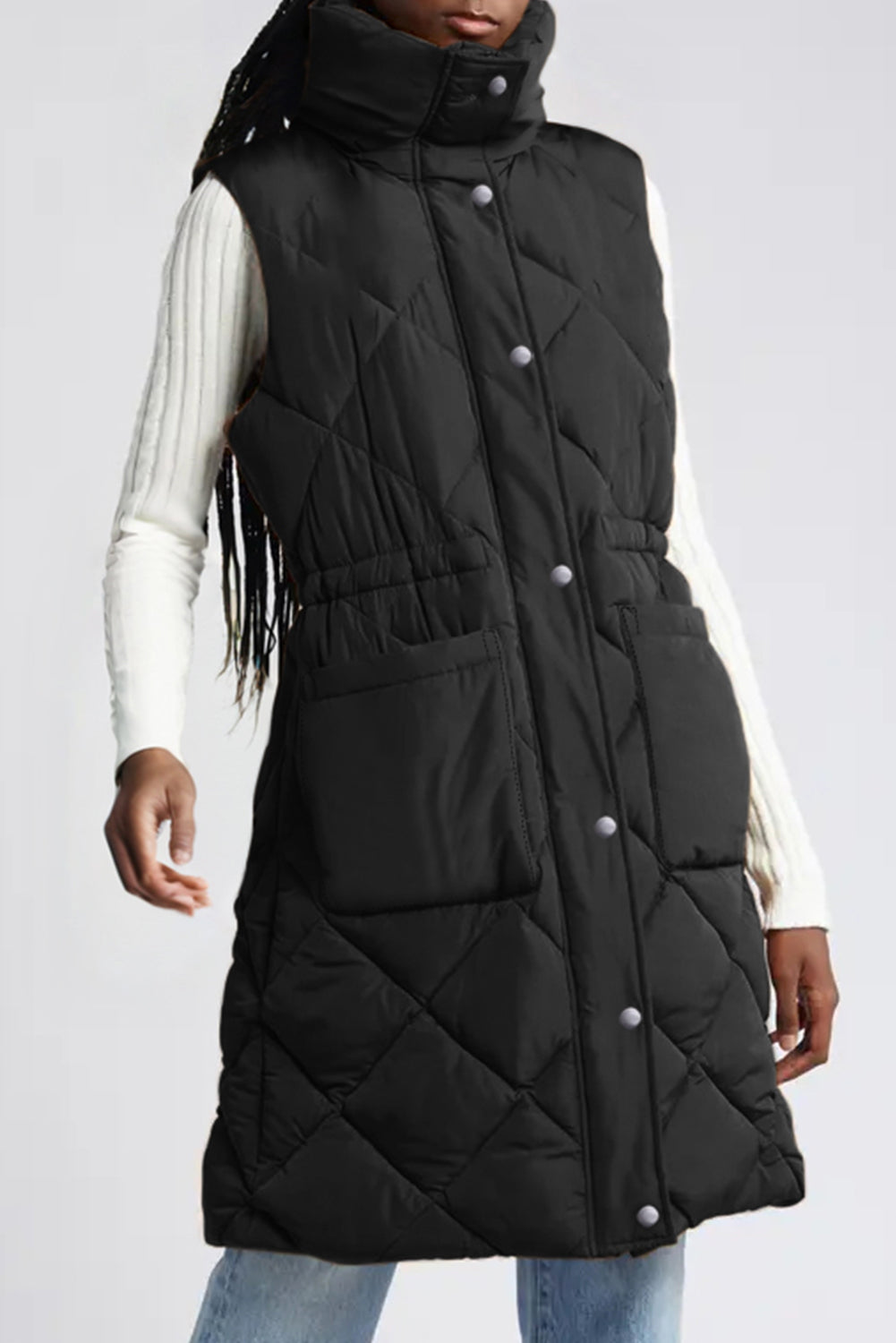 Harper - Long Quilted Puffer Vest