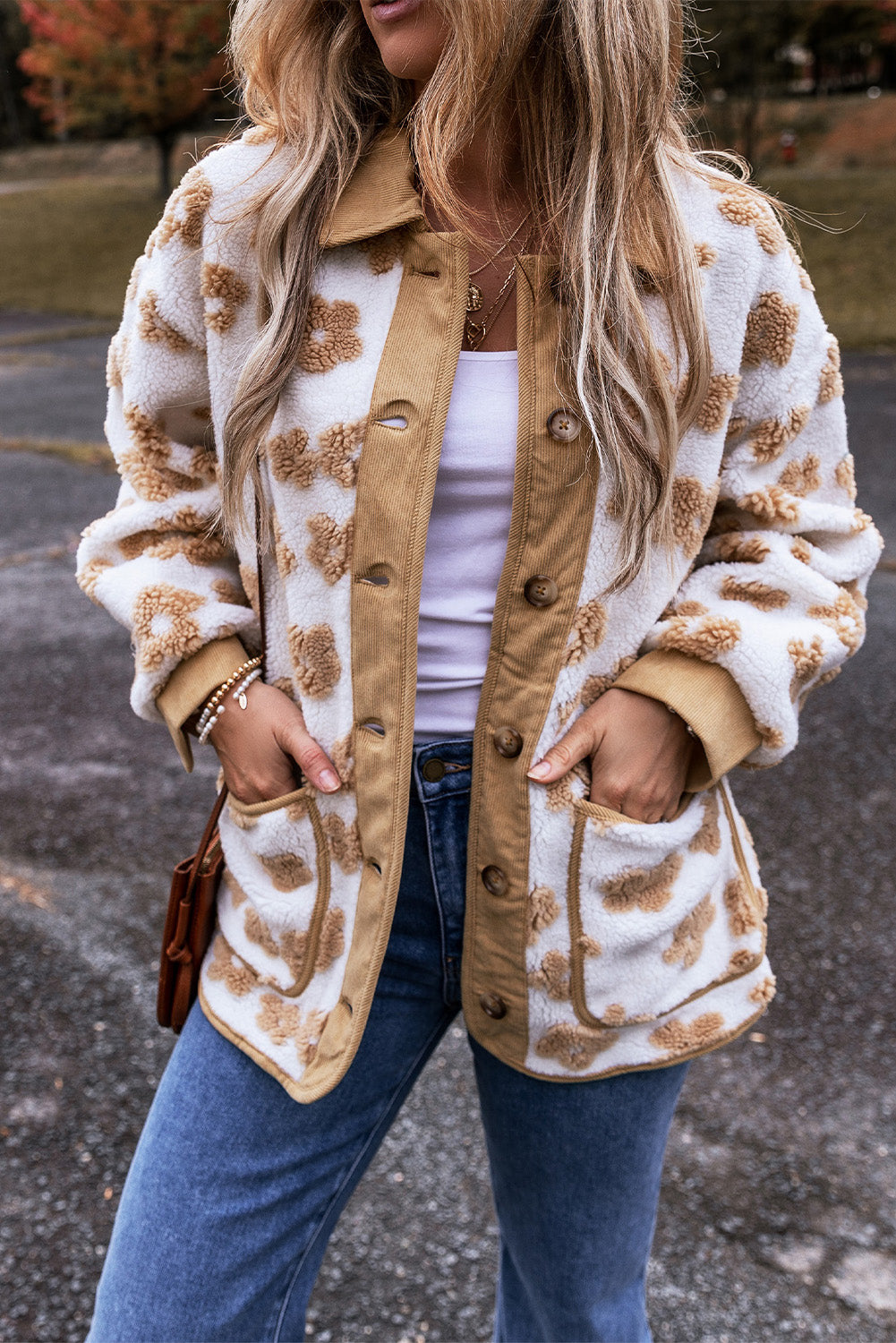 Fleece - Lined Button Up Teddy Jacket