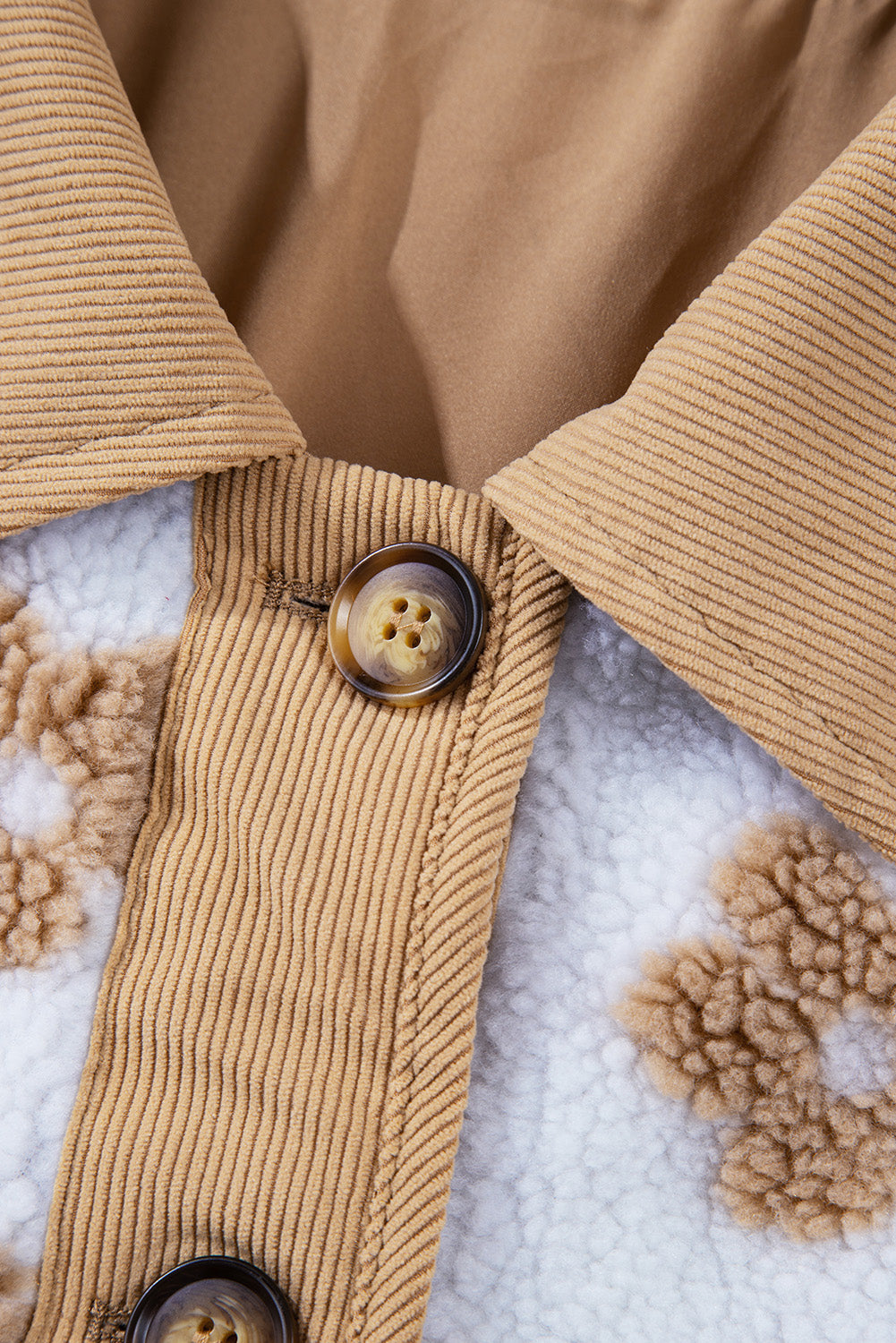 Fleece - Lined Button Up Teddy Jacket