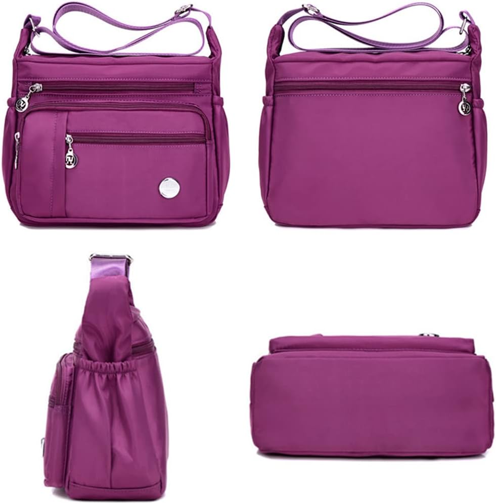 Functional multi-pocket bag with adjustable strap, multiple zippered compartments, and side pockets, offering ample space for daily essentials. Compact and lightweight design for easy carrying. Perfect for organization and travel use.