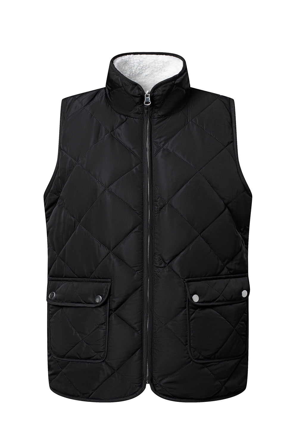 Cozy Sherpa-Lined Sleeveless Vest