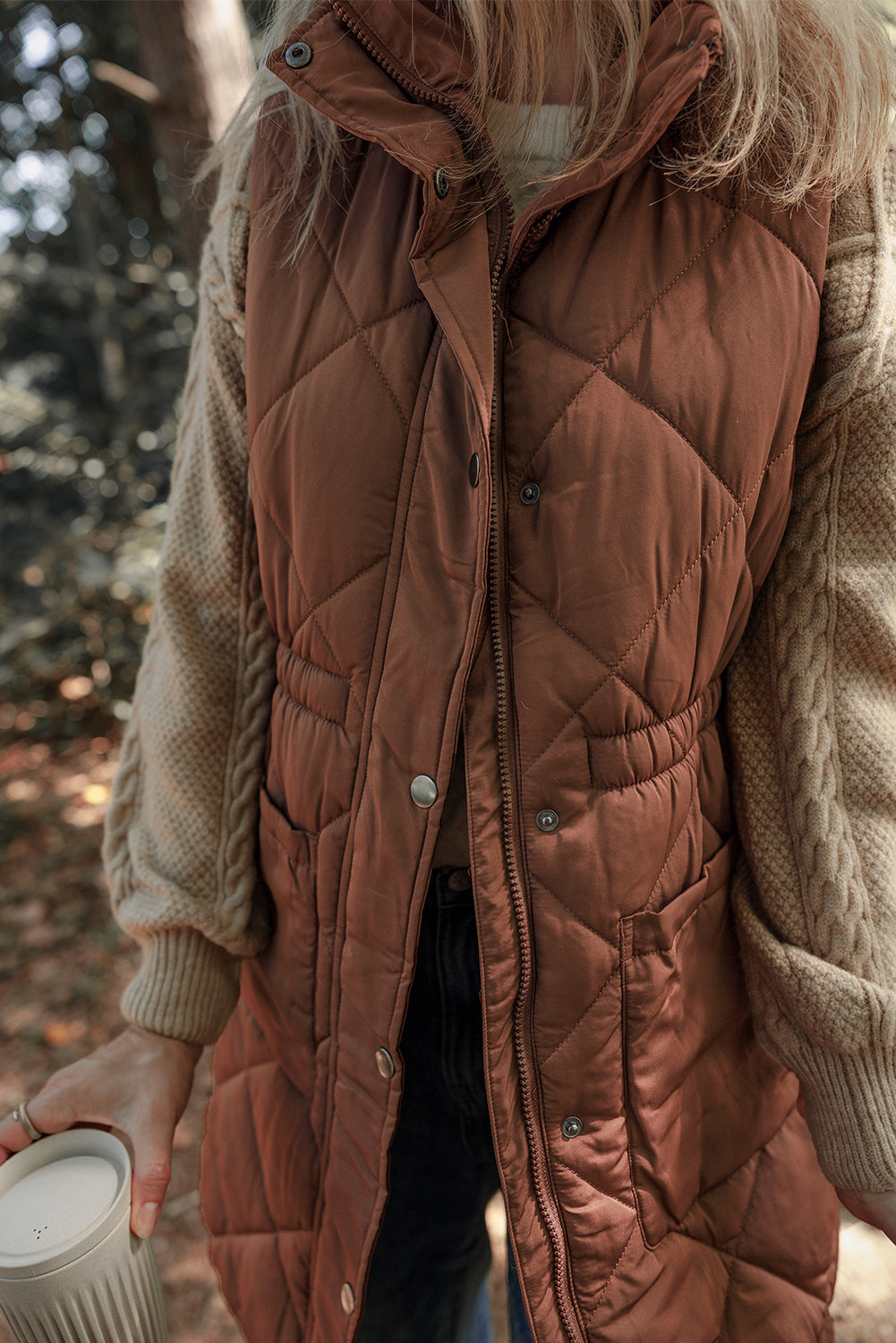 Harper - Long Quilted Puffer Vest