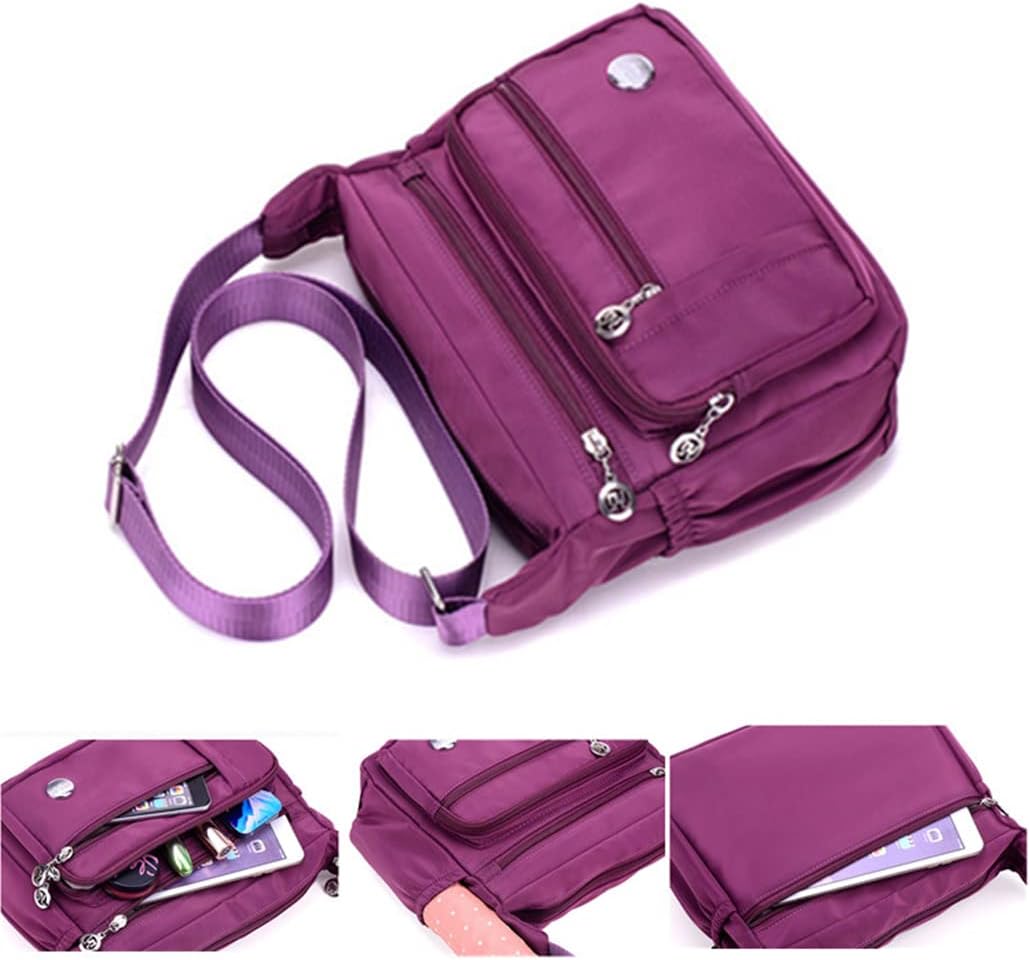 Functional multi-pocket bag with adjustable strap, multiple zippered compartments, and side pockets, offering ample space for daily essentials. Compact and lightweight design for easy carrying. Perfect for organization and travel use.