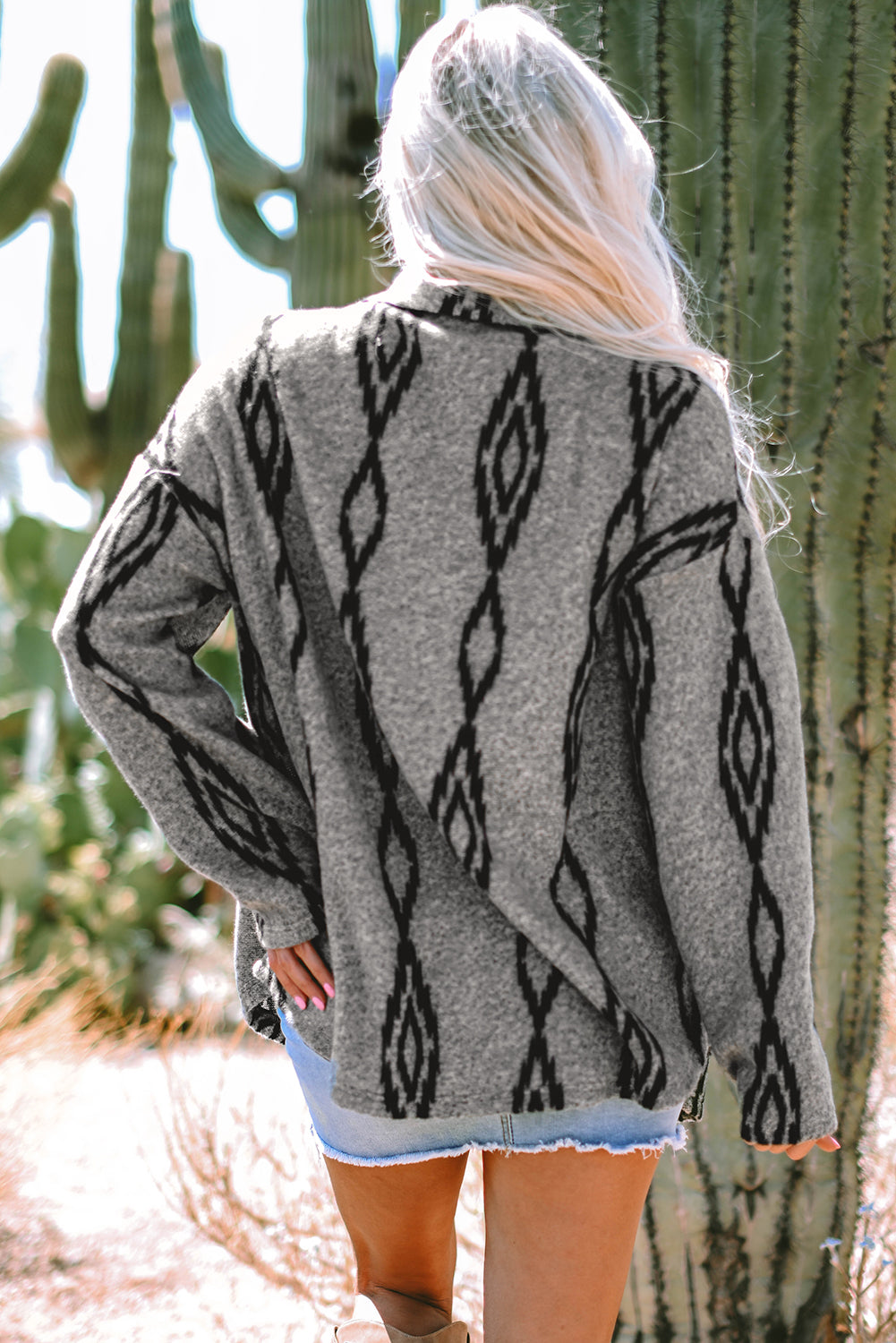 Southwestern - Print Oversized Shirt Jacket