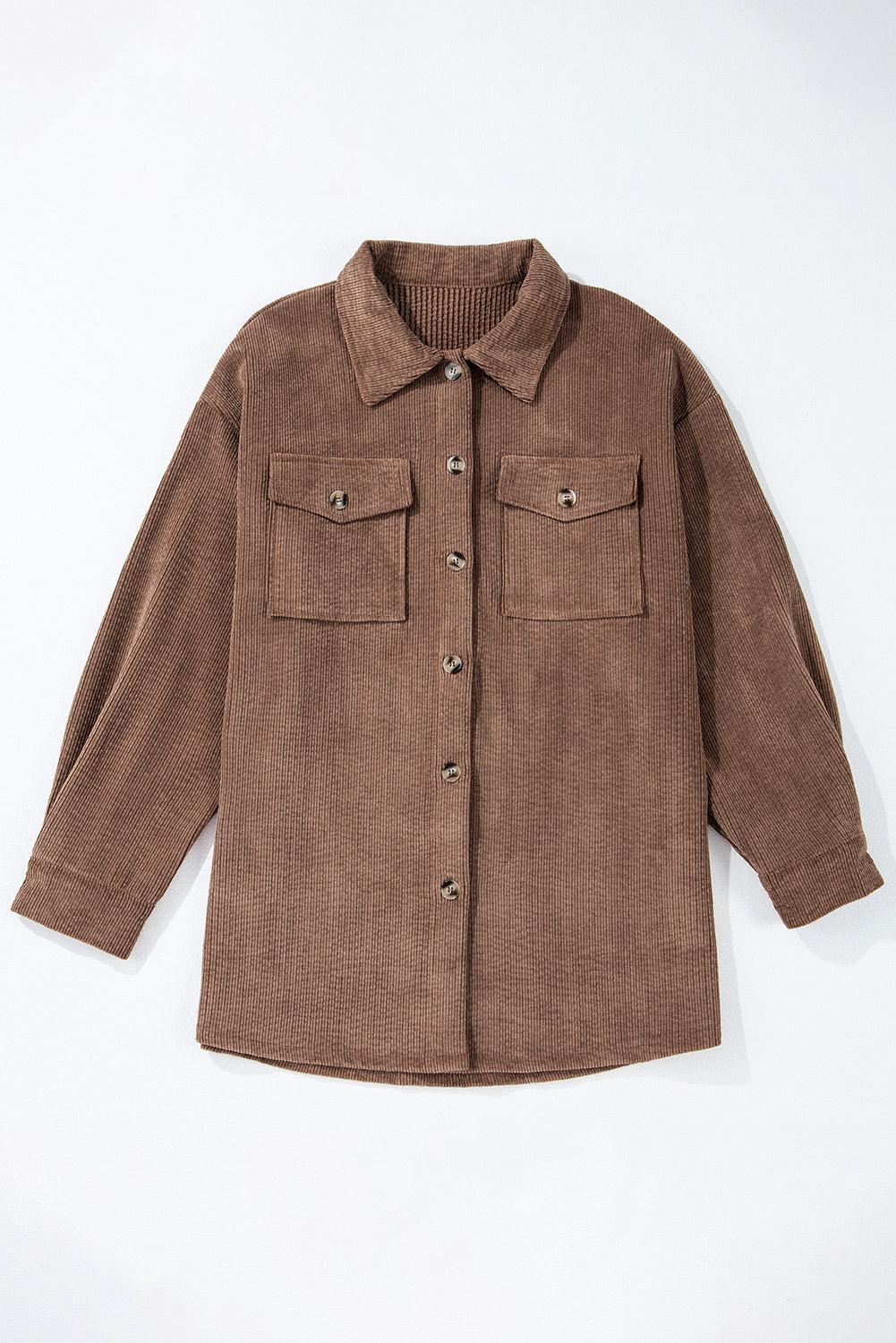 Casual Waffle - Knit Button Up Shacket