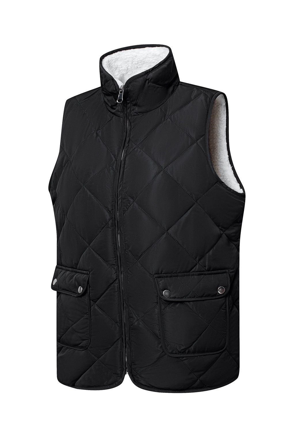 Cozy Sherpa-Lined Sleeveless Vest