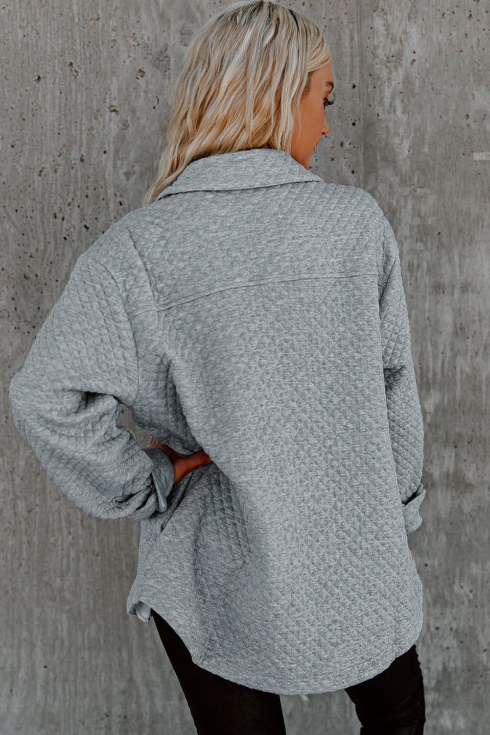 Textured Oversized Button - Down Shacket