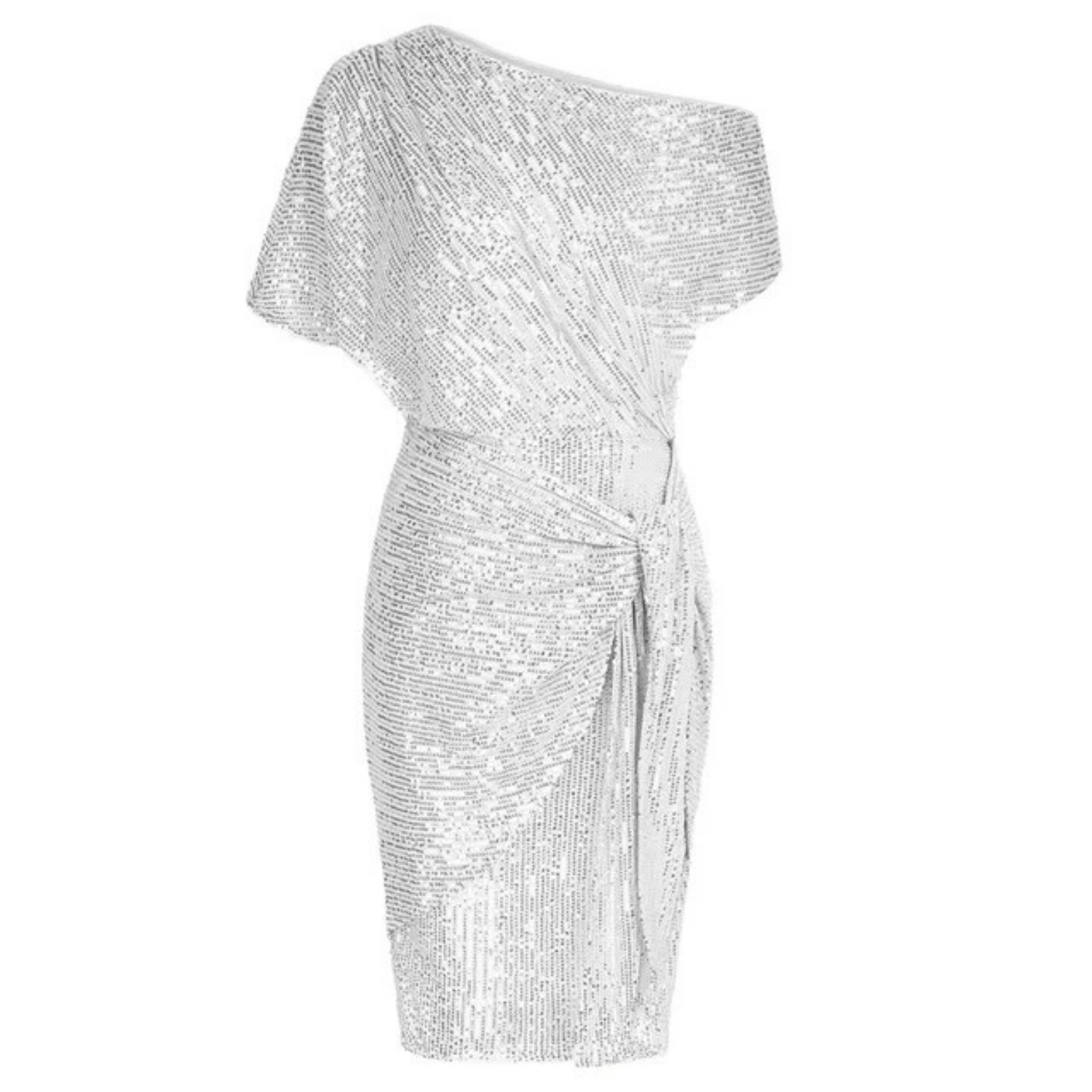 Ava | One-Shoulder Ruched Party Dress for Women Shiny asymmetrical ruched dress for women, offering an elegant, modern cut. This fitted dress enhances the silhouette with its refined gathered details, ideal for evenings out or special events. A sophisticated model for a bold, glamorous look.