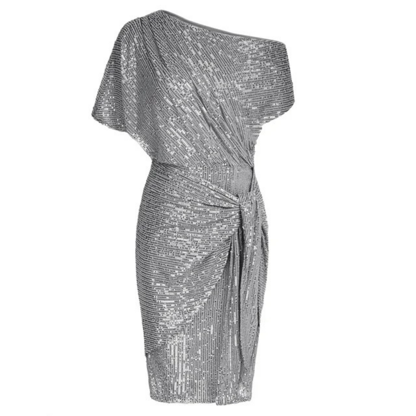 Ava | One-Shoulder Ruched Party Dress for Women Shiny asymmetrical ruched dress for women, offering an elegant, modern cut. This fitted dress enhances the silhouette with its refined gathered details, ideal for evenings out or special events. A sophisticated model for a bold, glamorous look.