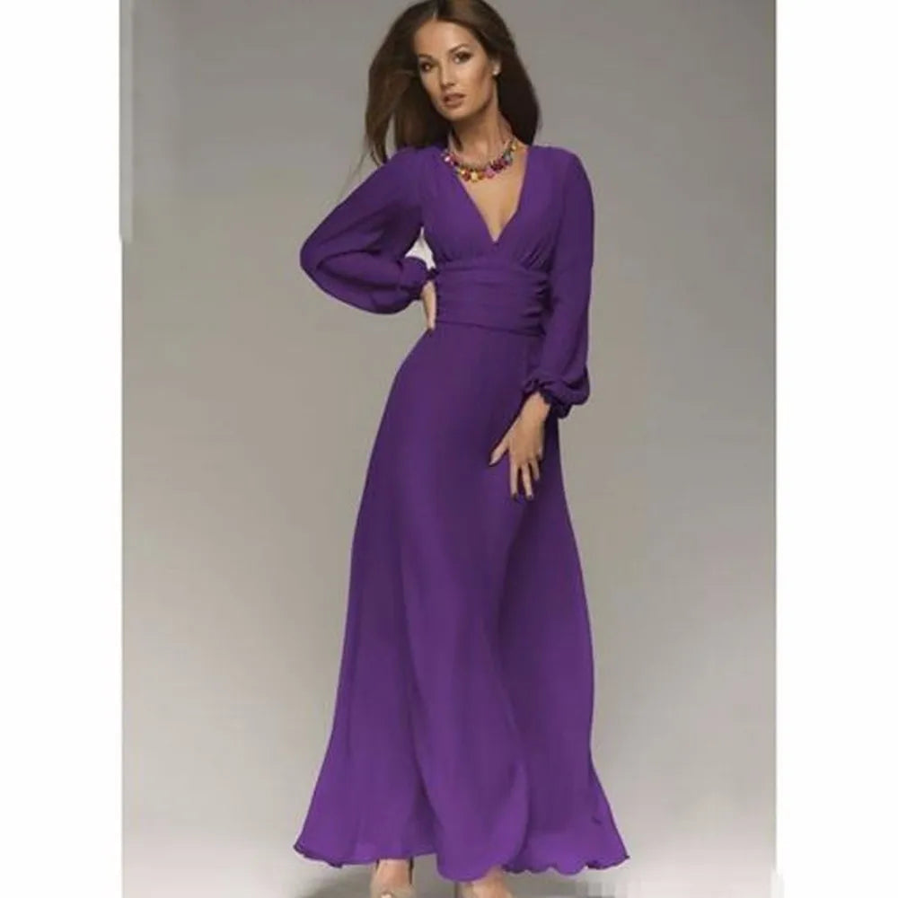 Womens Sexy Deep V-neck Summer Long Sleeves by LuxeVogue