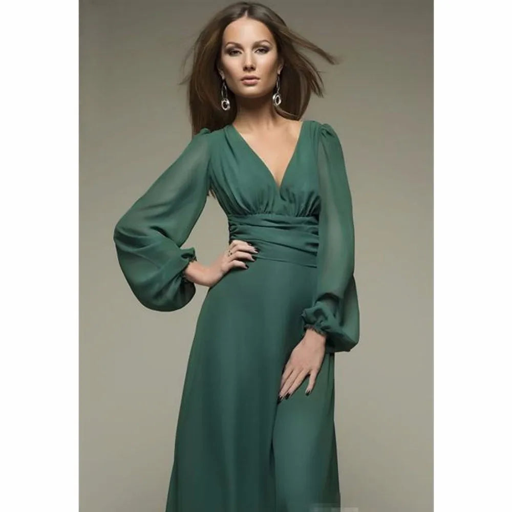 Womens Sexy Deep V-neck Summer Long Sleeves by LuxeVogue