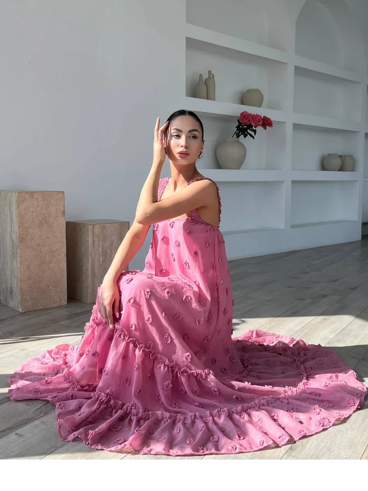 LuxeBlossom Floral Halter Gown