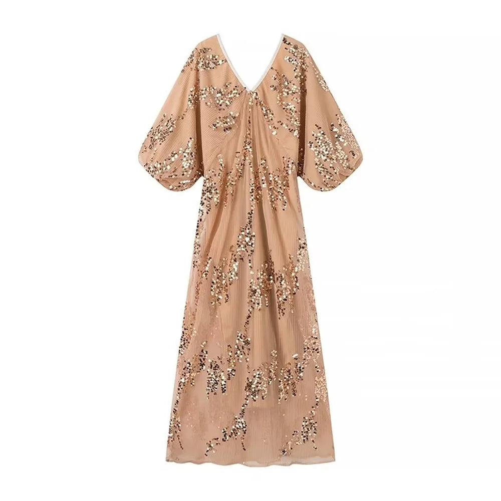 Batwing Sleeves Slimming Dress