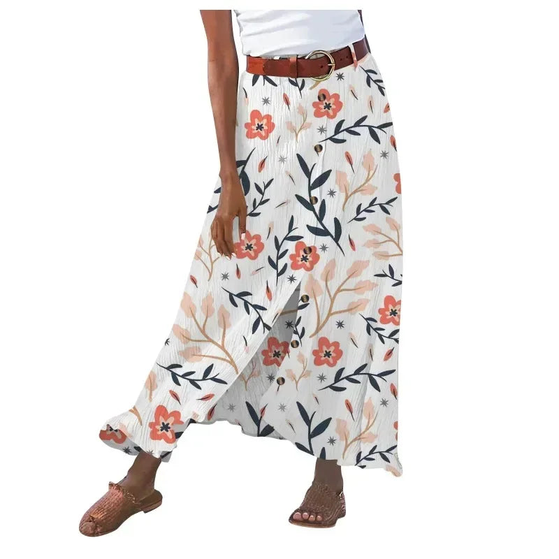 Women's New Fashion Casual Cotton and Linen Skirt from EleganceThreads