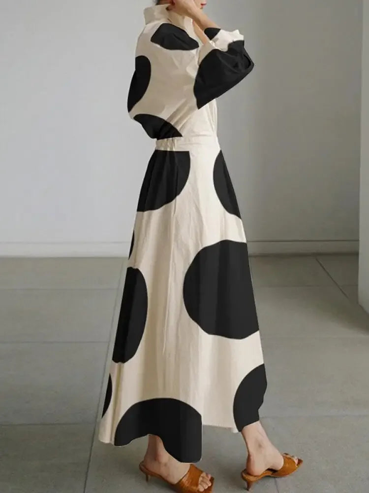 Polka Dot Tied Waist Party Dress