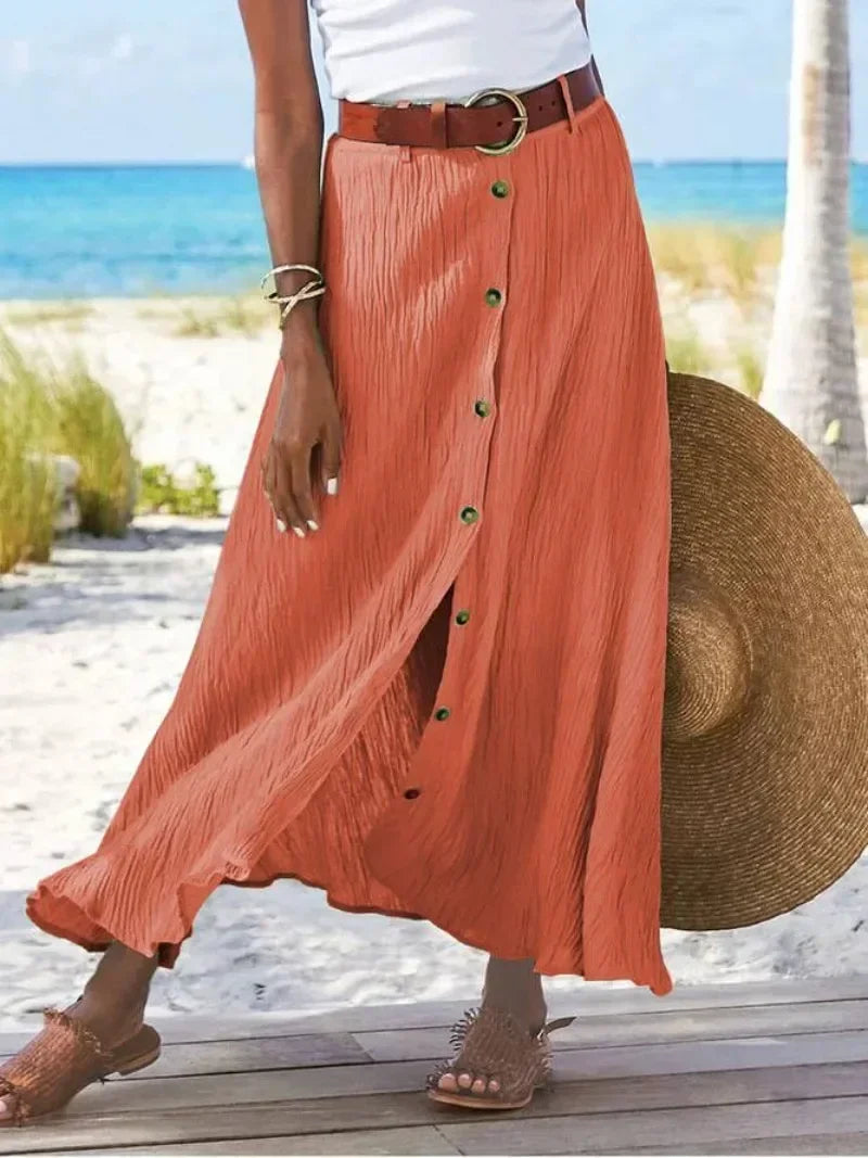 Women's New Fashion Casual Cotton and Linen Skirt from EleganceThreads