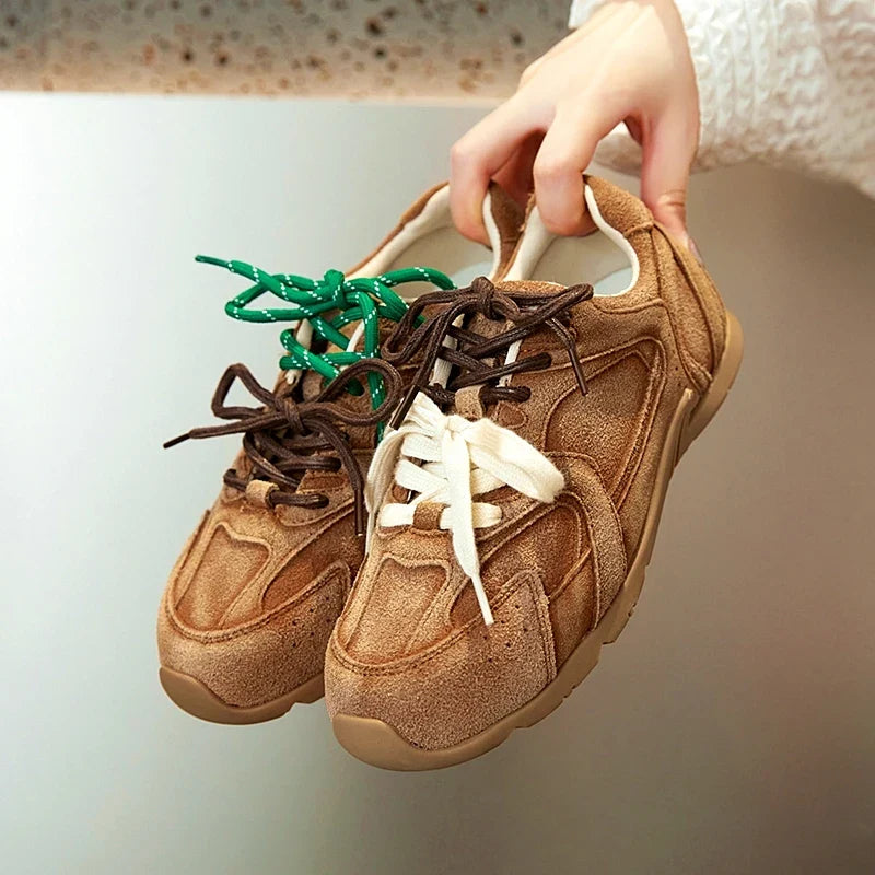 Women’s Genuine Leather Retro Sneakers