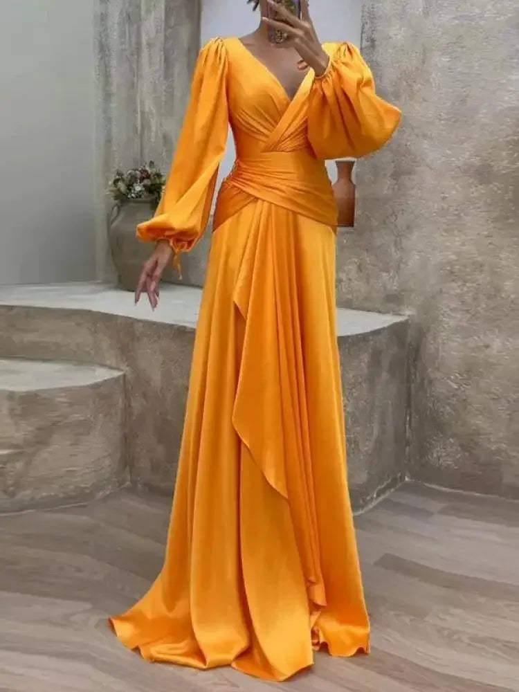 V-Neck Vintage Bodycon Dress