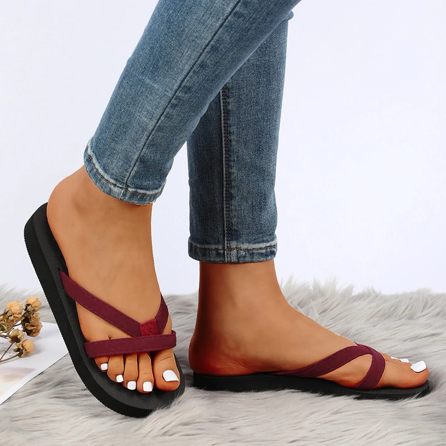 Aurora Chic Summer Open-Toe Slippers