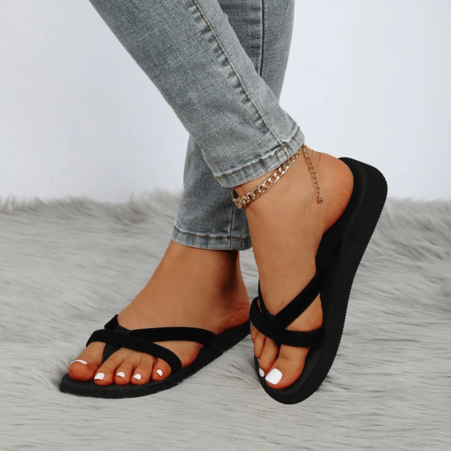 Aurora Chic Summer Open-Toe Slippers