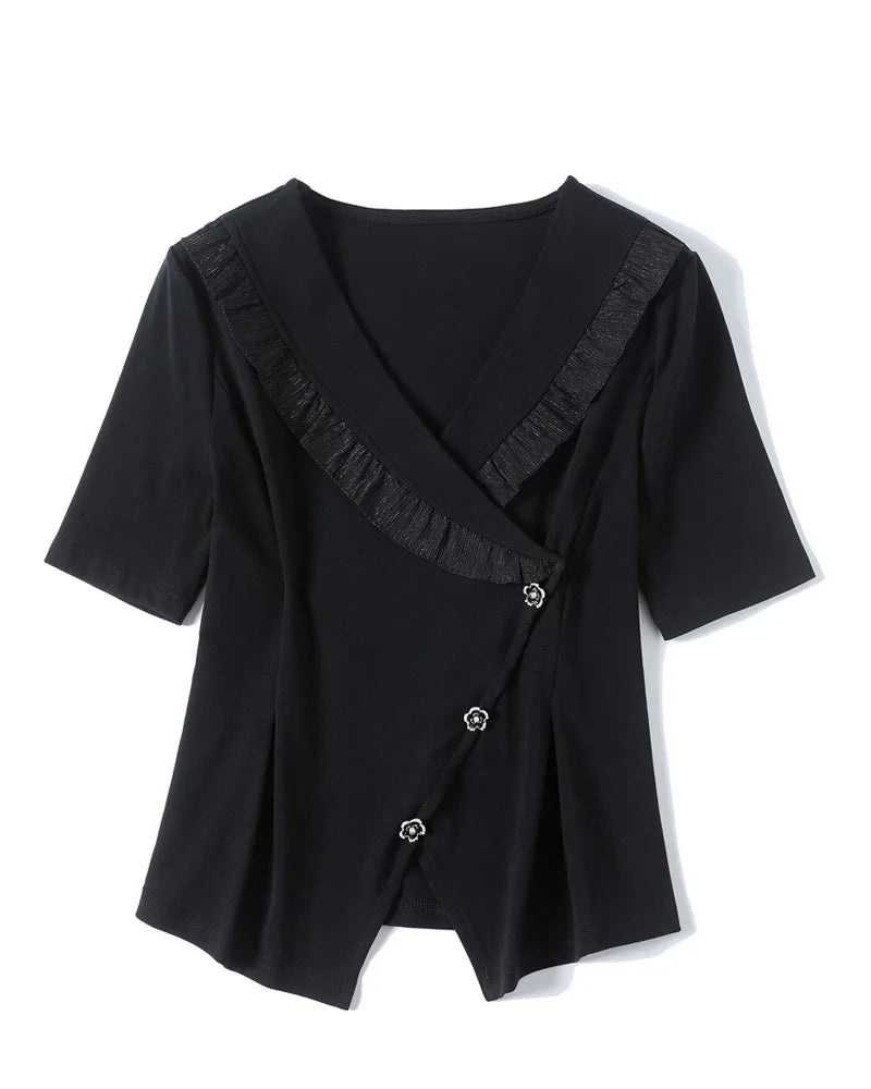 Elegant Short Sleeves T-Shirt by SunshineStyle