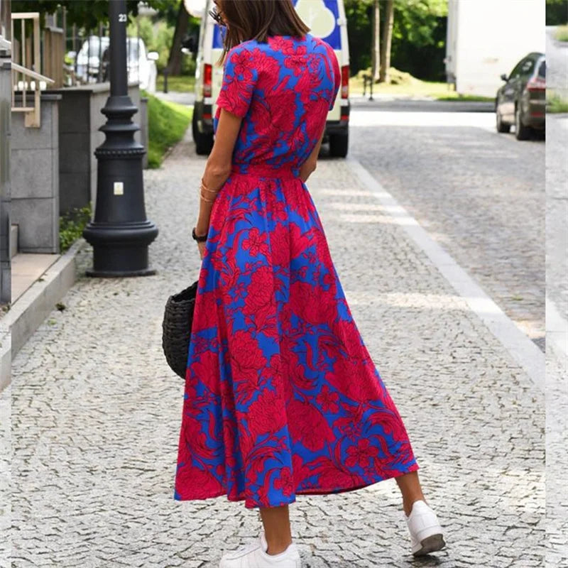 Women Split Hem Lace Up Dress
