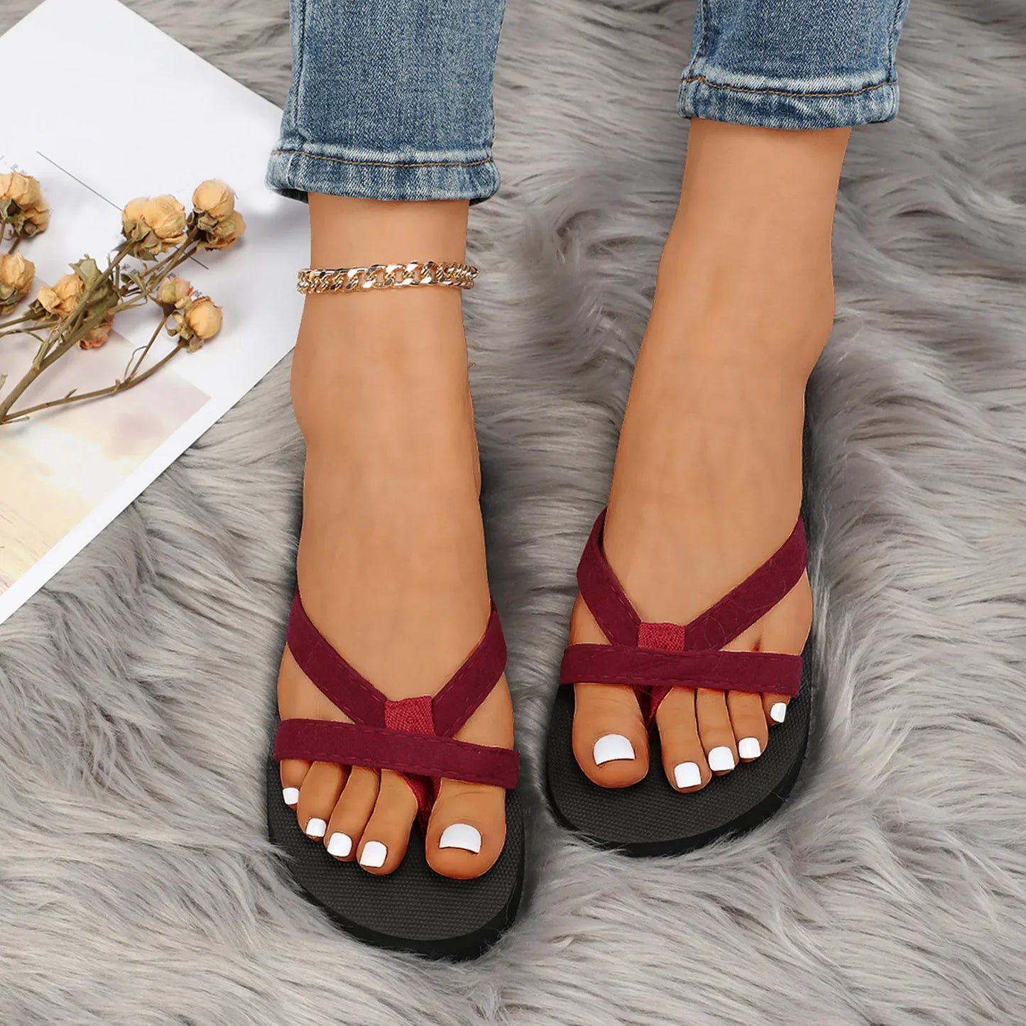 Aurora Chic Summer Open-Toe Slippers