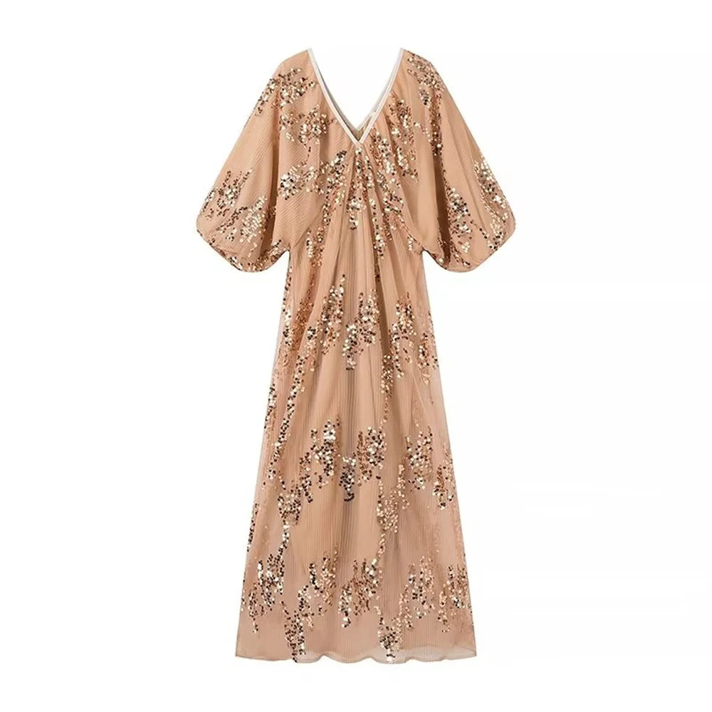 Batwing Sleeves Slimming Dress
