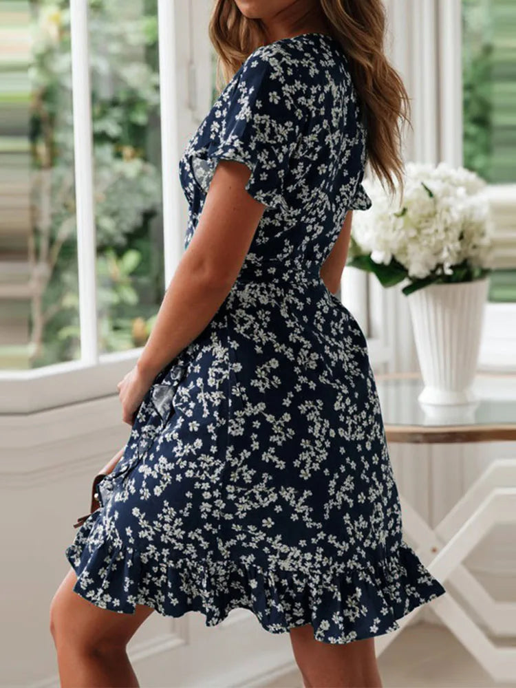 Floral Print Ruffle Dress