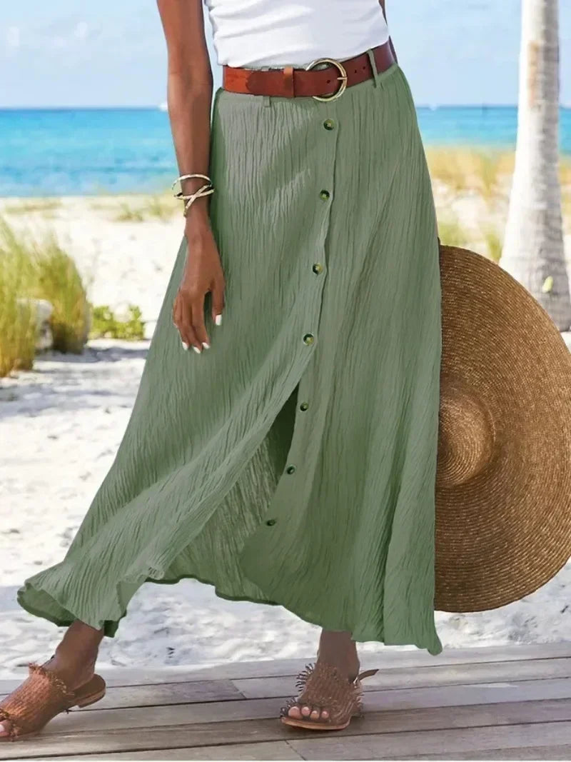 Women's New Fashion Casual Cotton and Linen Skirt from EleganceThreads
