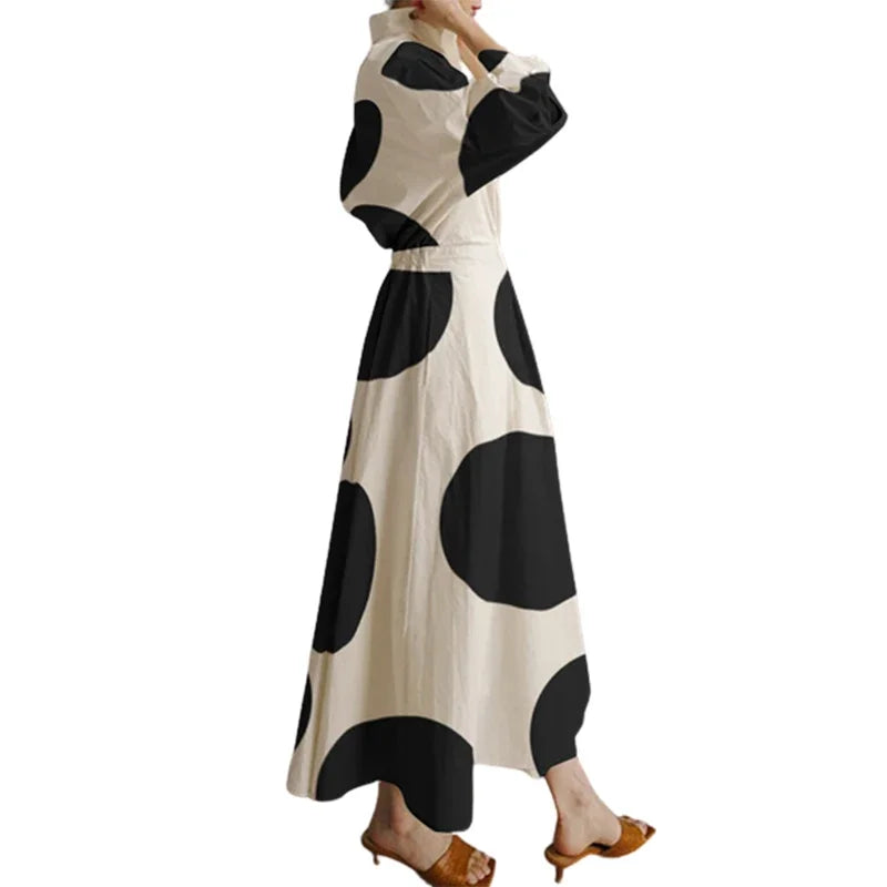 Polka Dot Tied Waist Party Dress