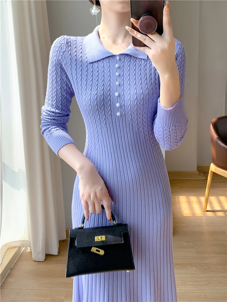 Elegant Knitted Dresses Female from Enchanté Vogue