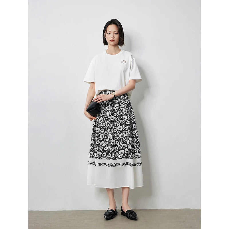FloralDreams Summer New Floral Printed Skirt