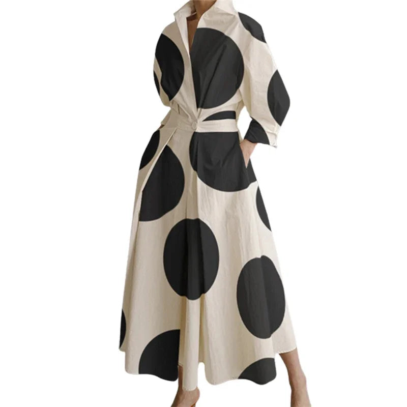 Polka Dot Tied Waist Party Dress