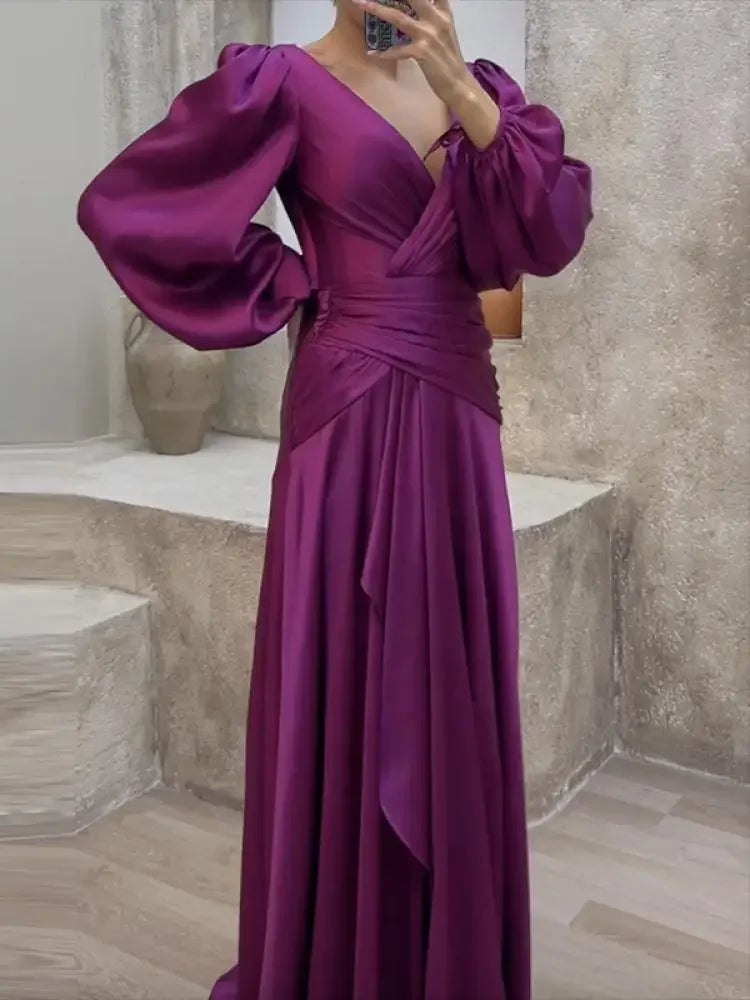 V-Neck Vintage Bodycon Dress