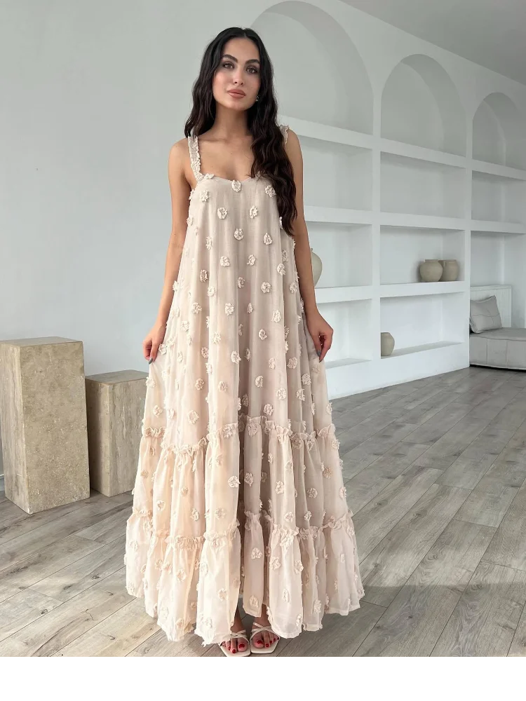LuxeBlossom Floral Halter Gown