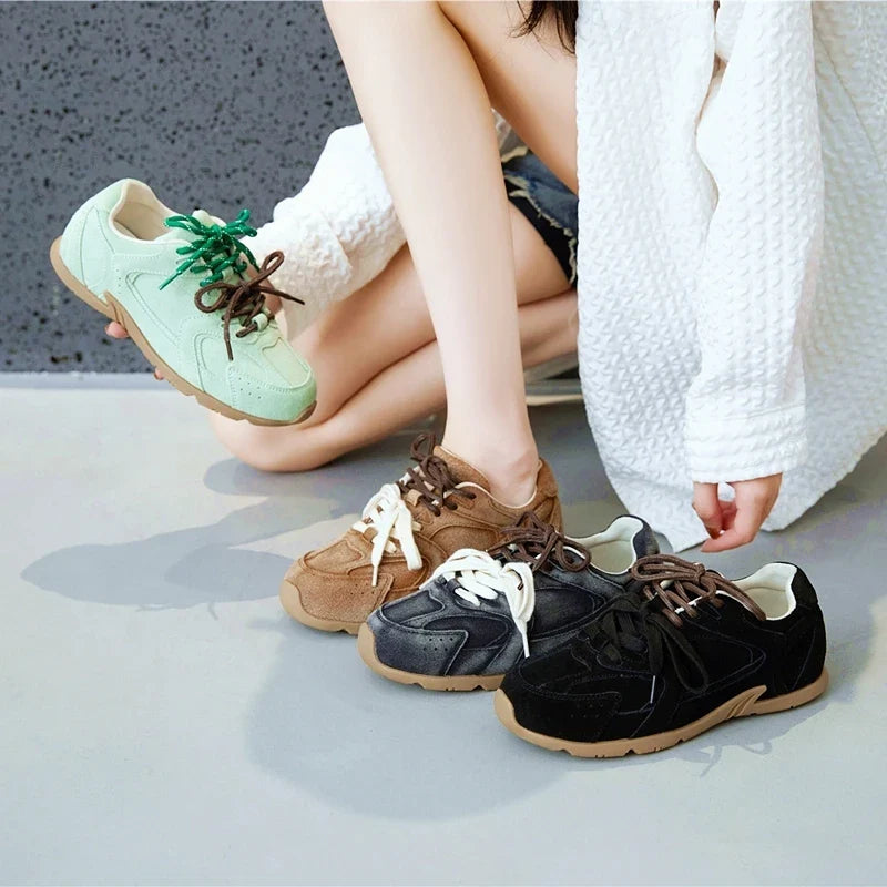 Women’s Genuine Leather Retro Sneakers