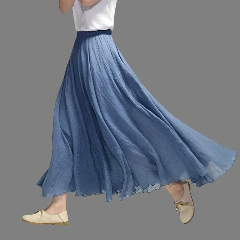 Serene Chic Linen Maxi Skirt