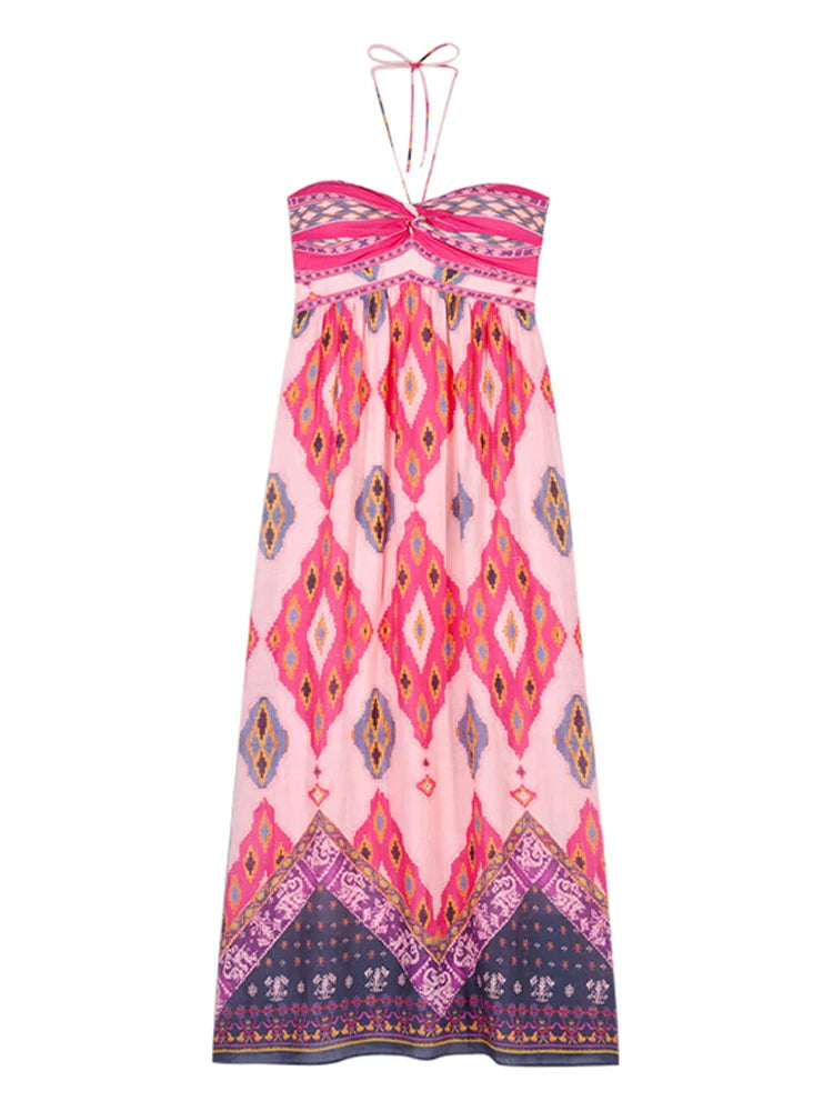 LushChic Floral Halter Sundress