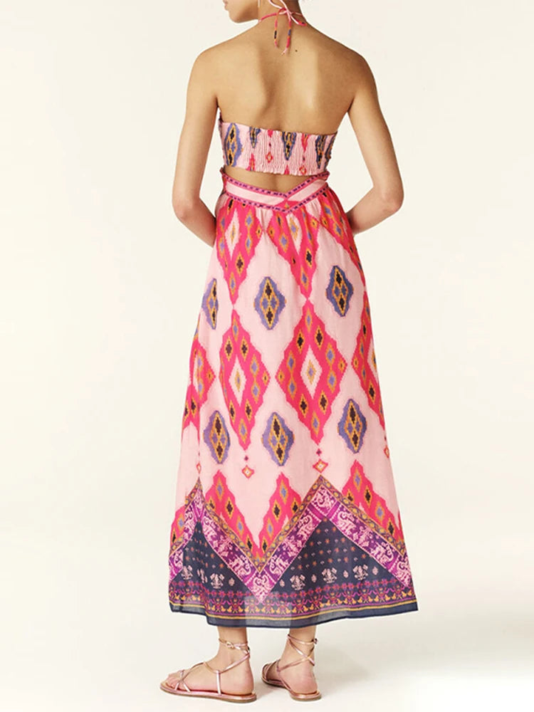 LushChic Floral Halter Sundress