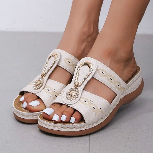 Zavanova - Orthopedic Wedge Leather Sandals