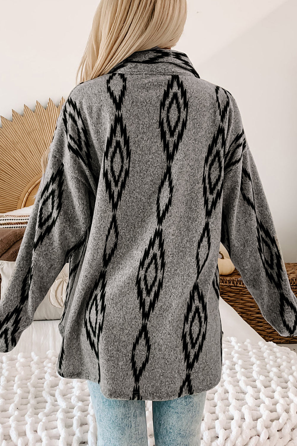 Southwestern - Print Oversized Shirt Jacket