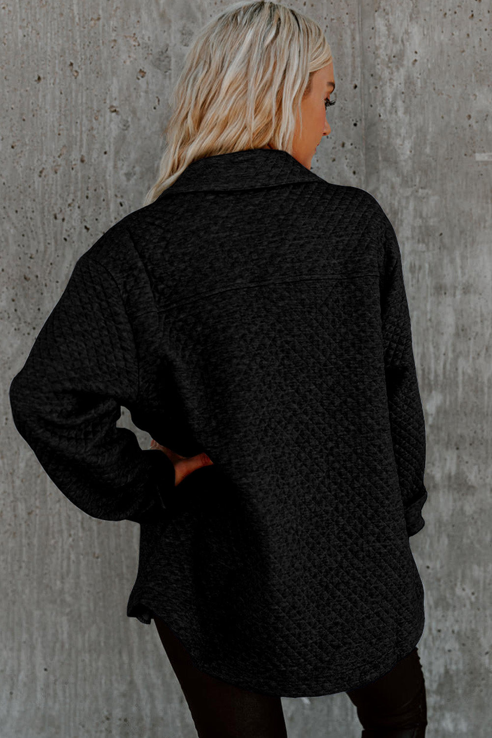 Textured Oversized Button - Down Shacket