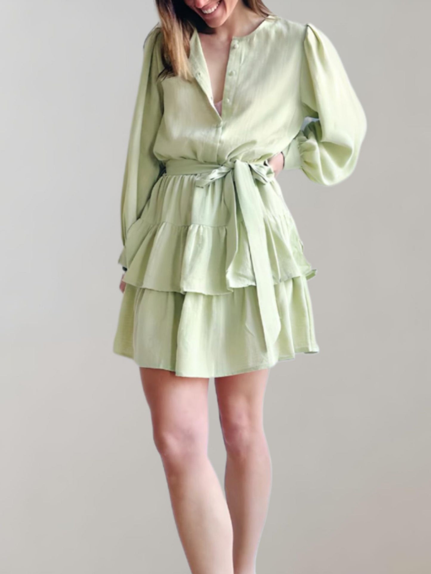 Ivy - Buttoned Layered Mini Dress