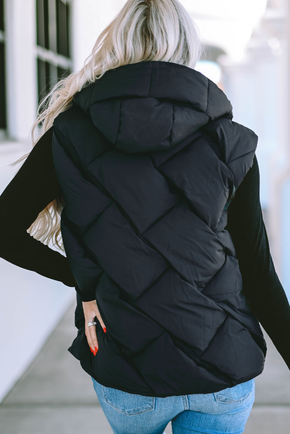 Quilted Puffer Vest with Hood