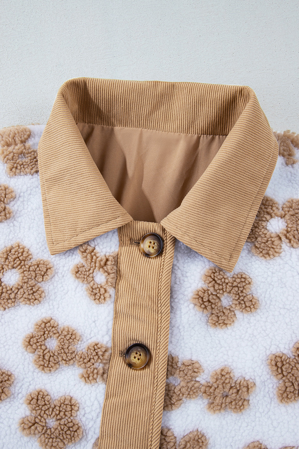 Fleece - Lined Button Up Teddy Jacket