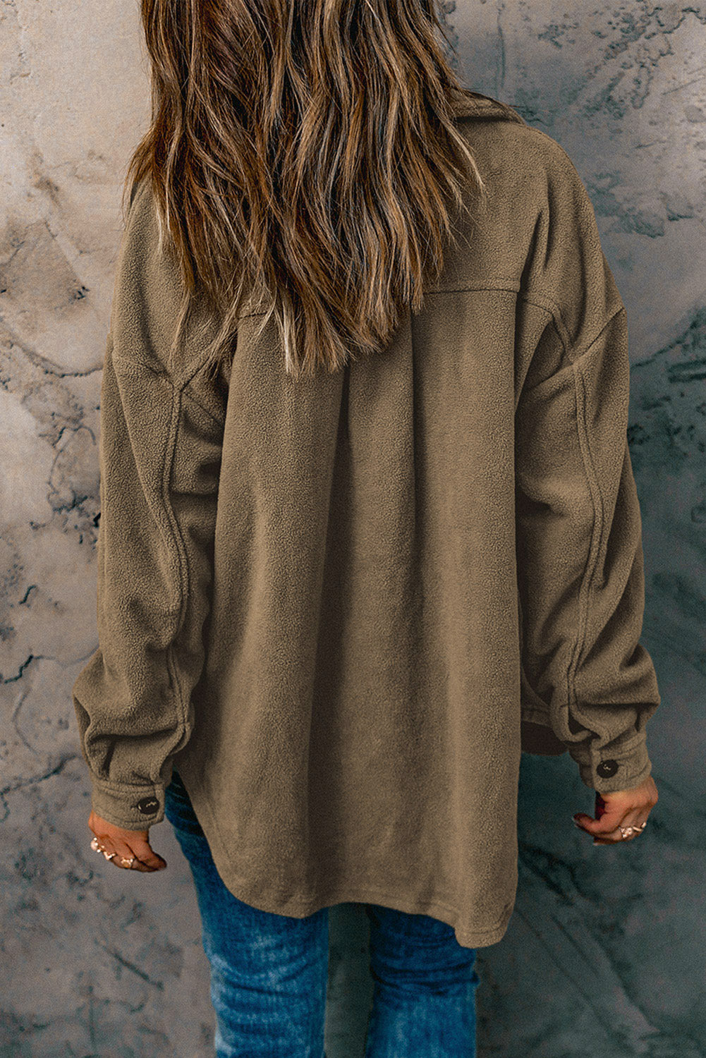 Chic Button-Up Wool-Blend Jacket with Front Pockets