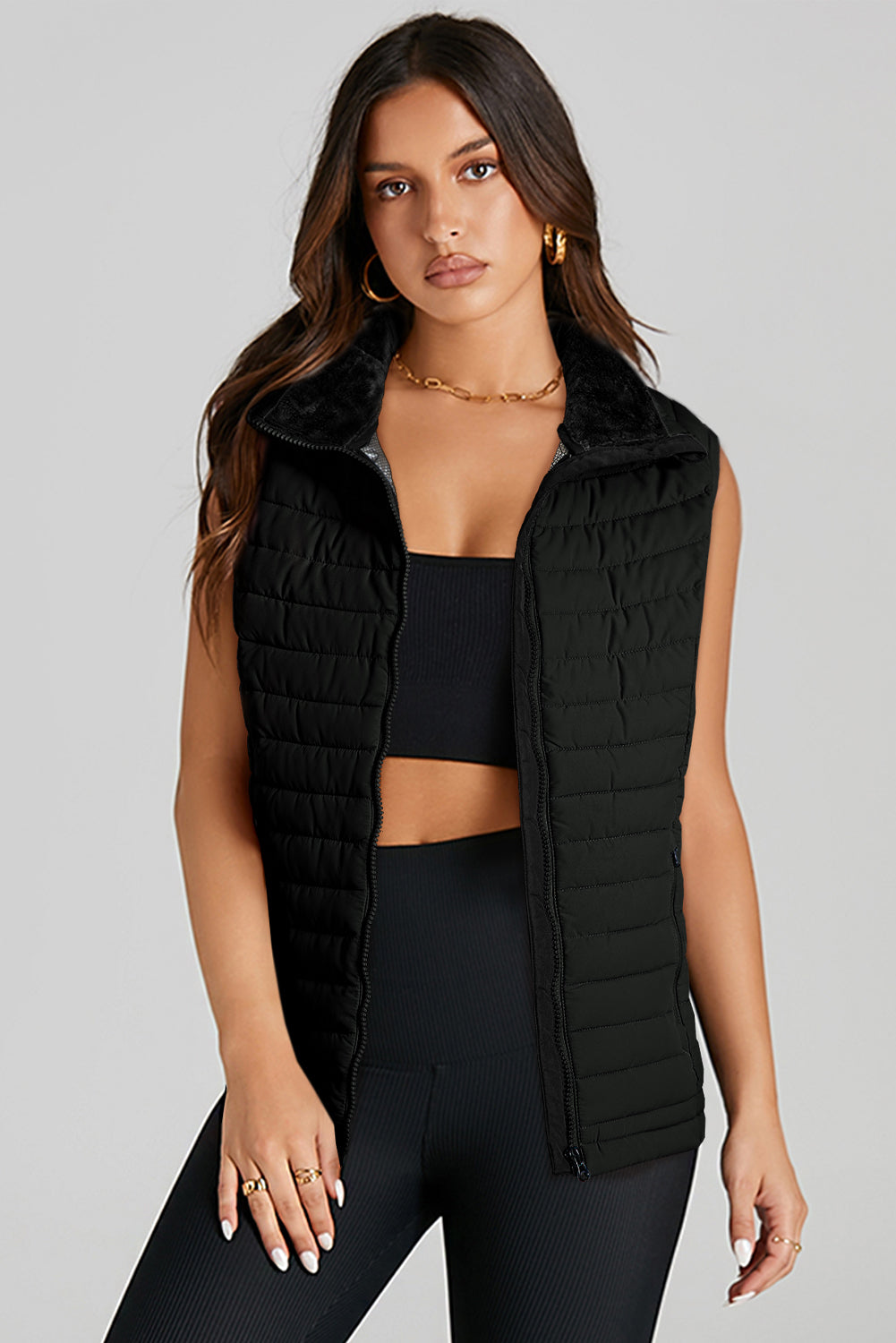 Ruby - Lightweight Puffer Vest with Fleece Lining